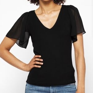1. State Black V-Neck Blouse